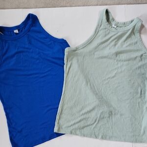 Old  Navy Racer Back Tanks  Light Green and Cobalt Blue- Large